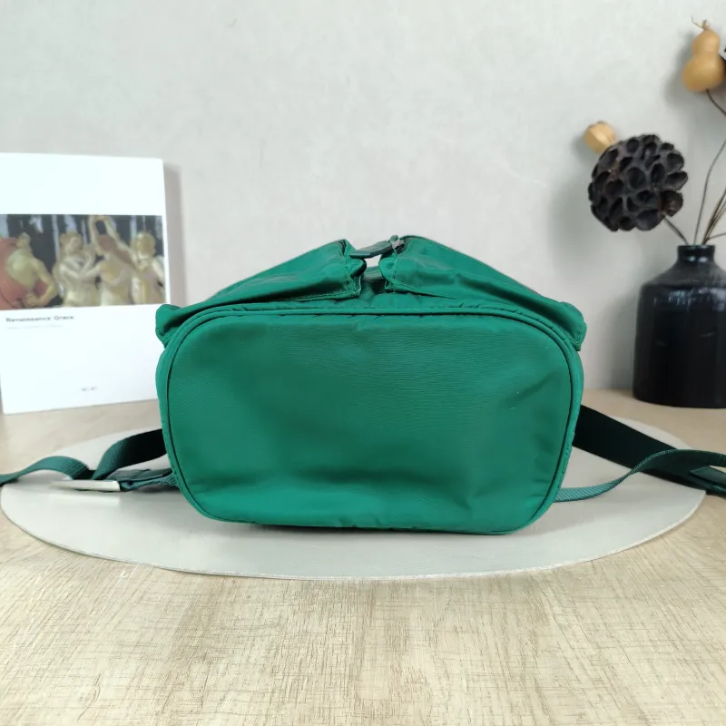 PRADA Backpack Nylon Backpack Green Nylon One Size 21 × 13 × 26 cm — cover view 5 of 5