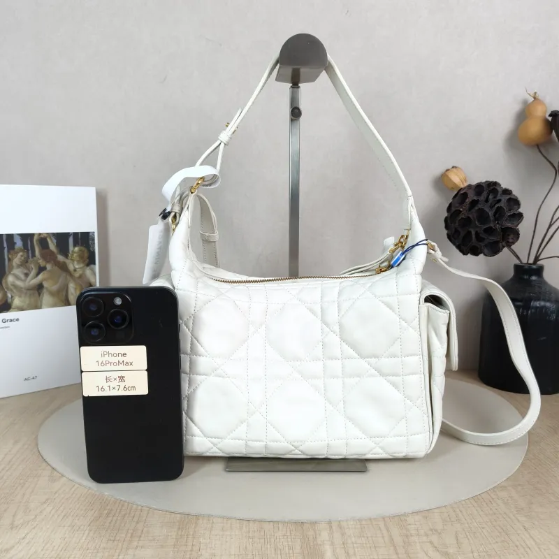 DIOR Crossbody Bag D-Dream White Lambskin Medium 28 × 10 × 16 cm — cover view 3 of 6