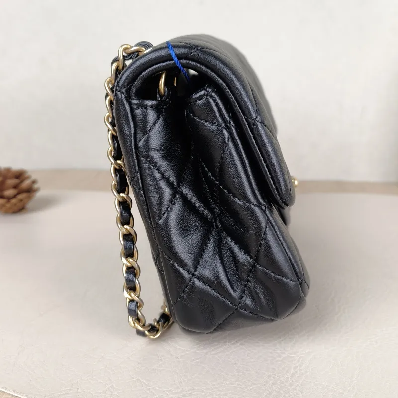 Chanel Crossbody Bag Classic Flap Large Mini CF Mini Black SL ambskin mini 20 × 6 × 12 cm — detail view 3 of 16
