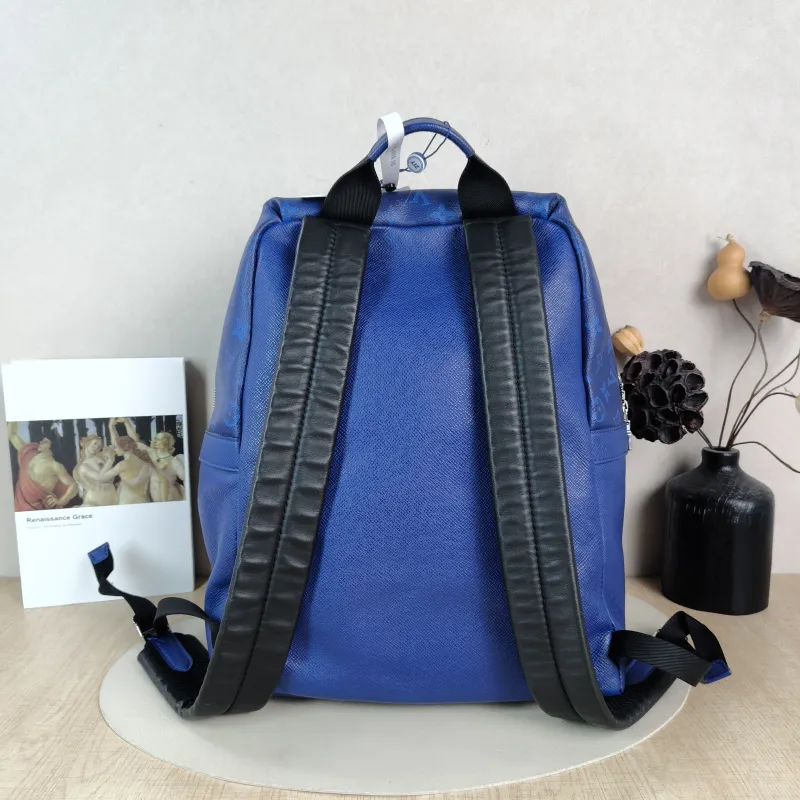Louis Vuitton Backpack Discovery Backpack Blue PVC · Calfskin Small 37 × 20 × 40 cm — cover view 3 of 5