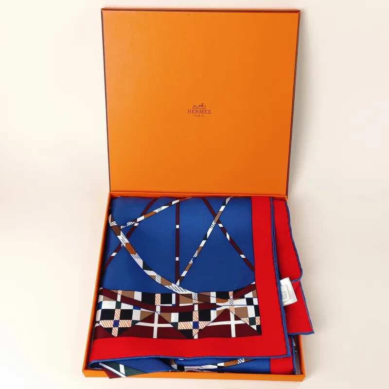 Hermès Blue Red Silk 88*88 — cover view 7 of 9