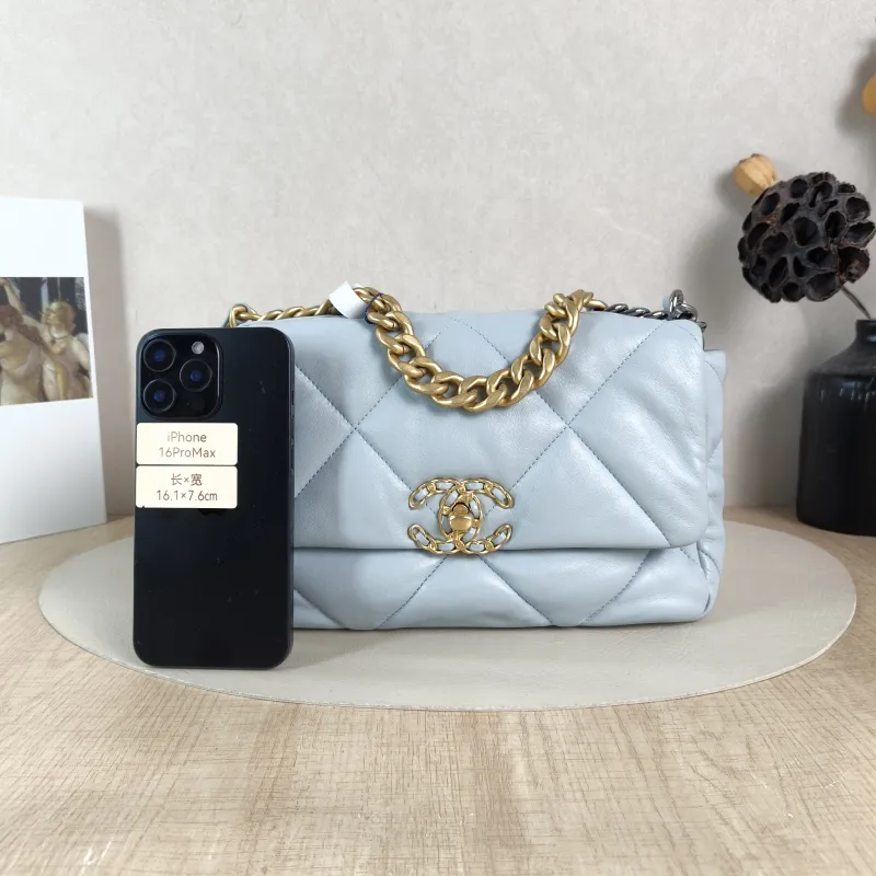 Chanel Crossbody Bag 19Bag Blue SL ambskin Small 26 × 9 × 16 cm — cover view 4 of 6