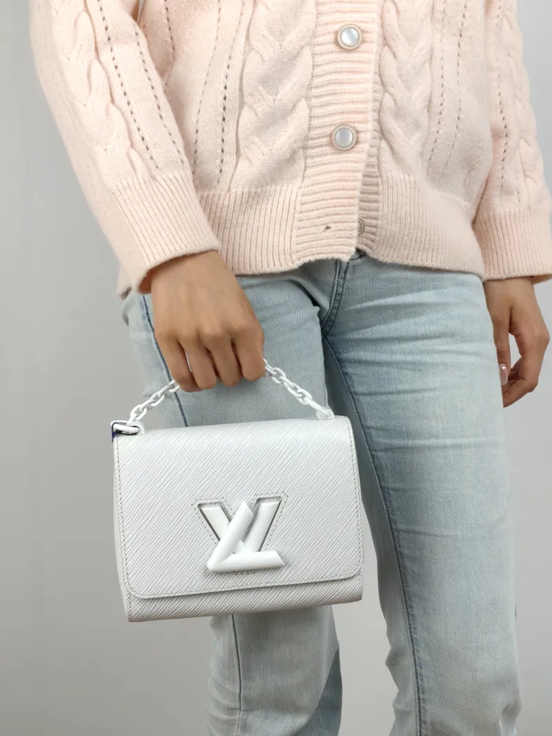 Louis Vuitton Crossbody Bag Twist White Epi Embossed Calfskin Small 19 × 9 × 15 cm — on-model view 3 of 3