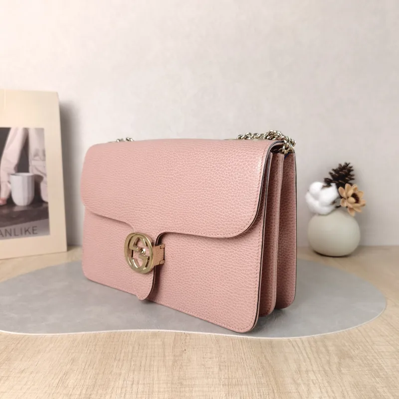 GUCCI Crossbody Bag Collection Crossbody Bag Pink Calfskin 28 × 7 × 18 cm — cover view 5 of 5