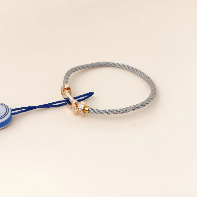 FRED Bracelet Force 10 Collection Bracelet Grey Diamond18KR ose Gold Medium 15cm — cover view 7 of 9