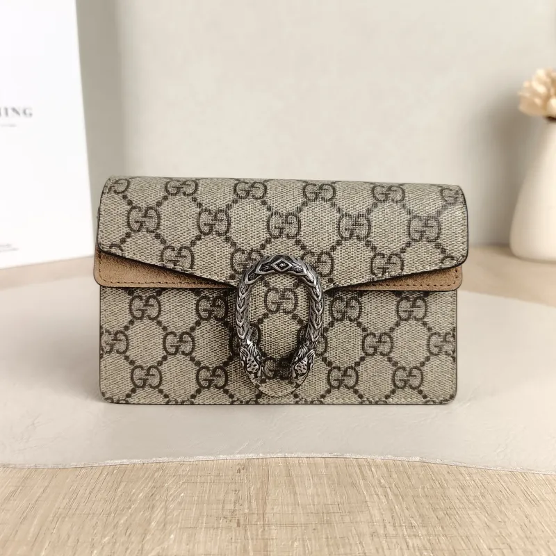 GUCCI Shoulder Bag Dionysus Monogram PVC Mini 16.5 × 4 × 10 cm