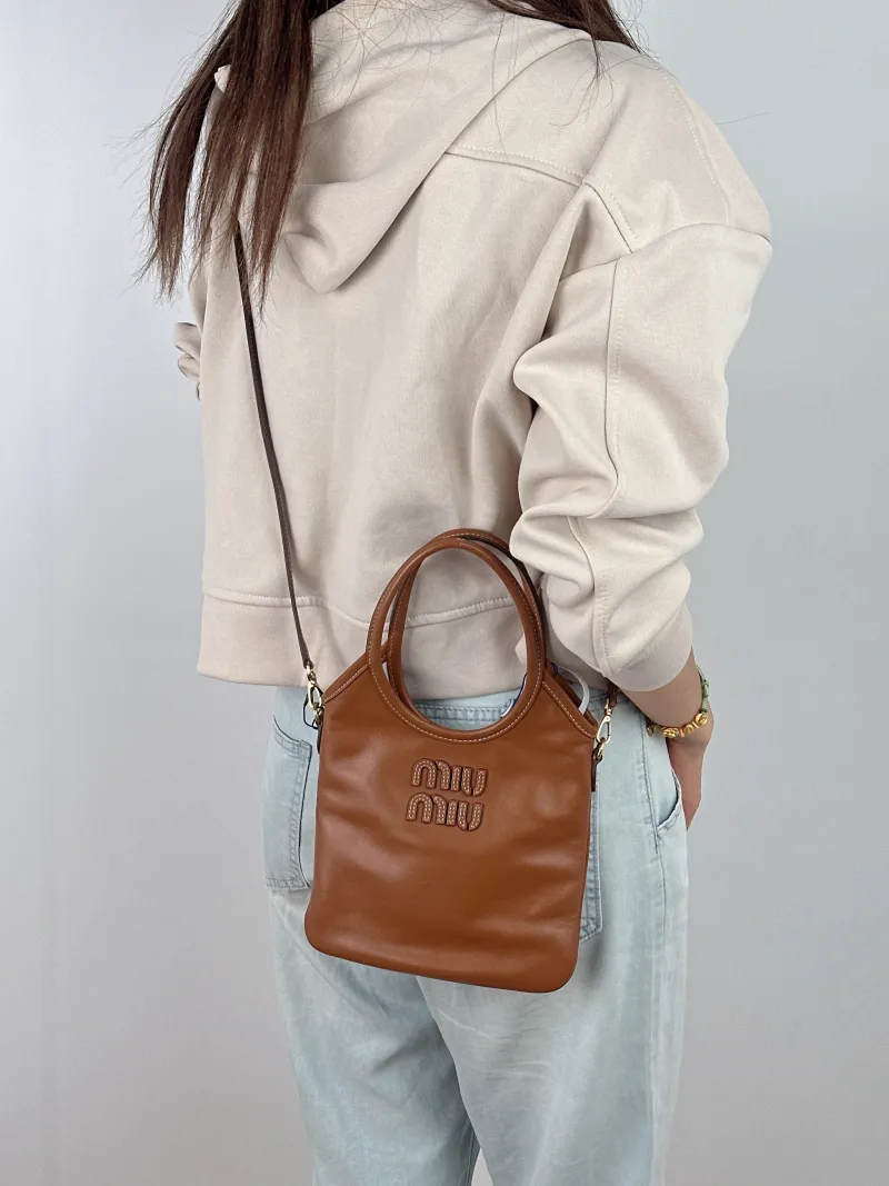 Miumiu Shoulder Bag IVY Tote Shopping Tote CC alfskin Mini 20*24 — on-model view 1 of 2