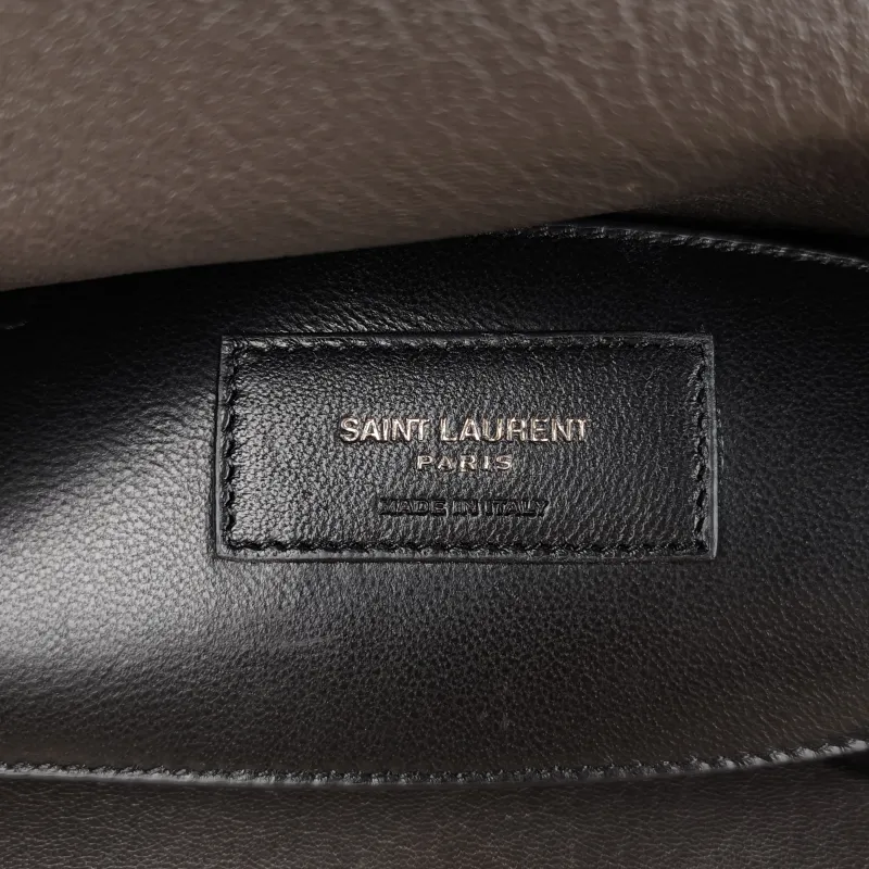 SAINT LAURENT Shoulder Bag COLLEGE Dark Grey Lambskin Medium 24 × 6.5 × 17 cm — detail view 7 of 13