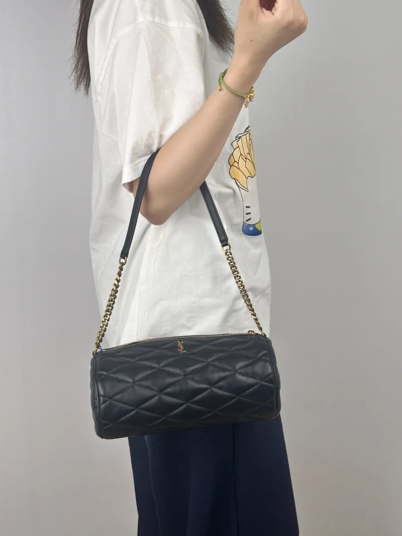 SAINT LAURENT Shoulder Bag Sade Black Lambskin Small24 × 12 × 12 cm — on-model view 1 of 2
