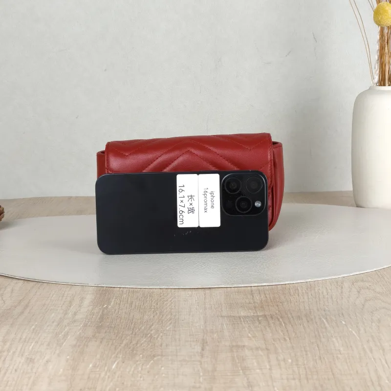 GUCCI Crossbody Bag GG Marmont Mini Marmont Mini Red Calfskin Mini 16.5 × 4.5 × 9.5 cm — cover view 5 of 5