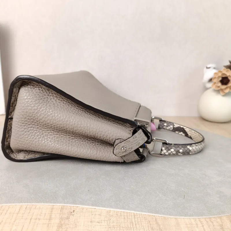 FENDI Crossbody Bag Peekaboo Crossbody Bag Grey Calfskin · Small 23 × 11 × 18 cm — detail view 1 of 14