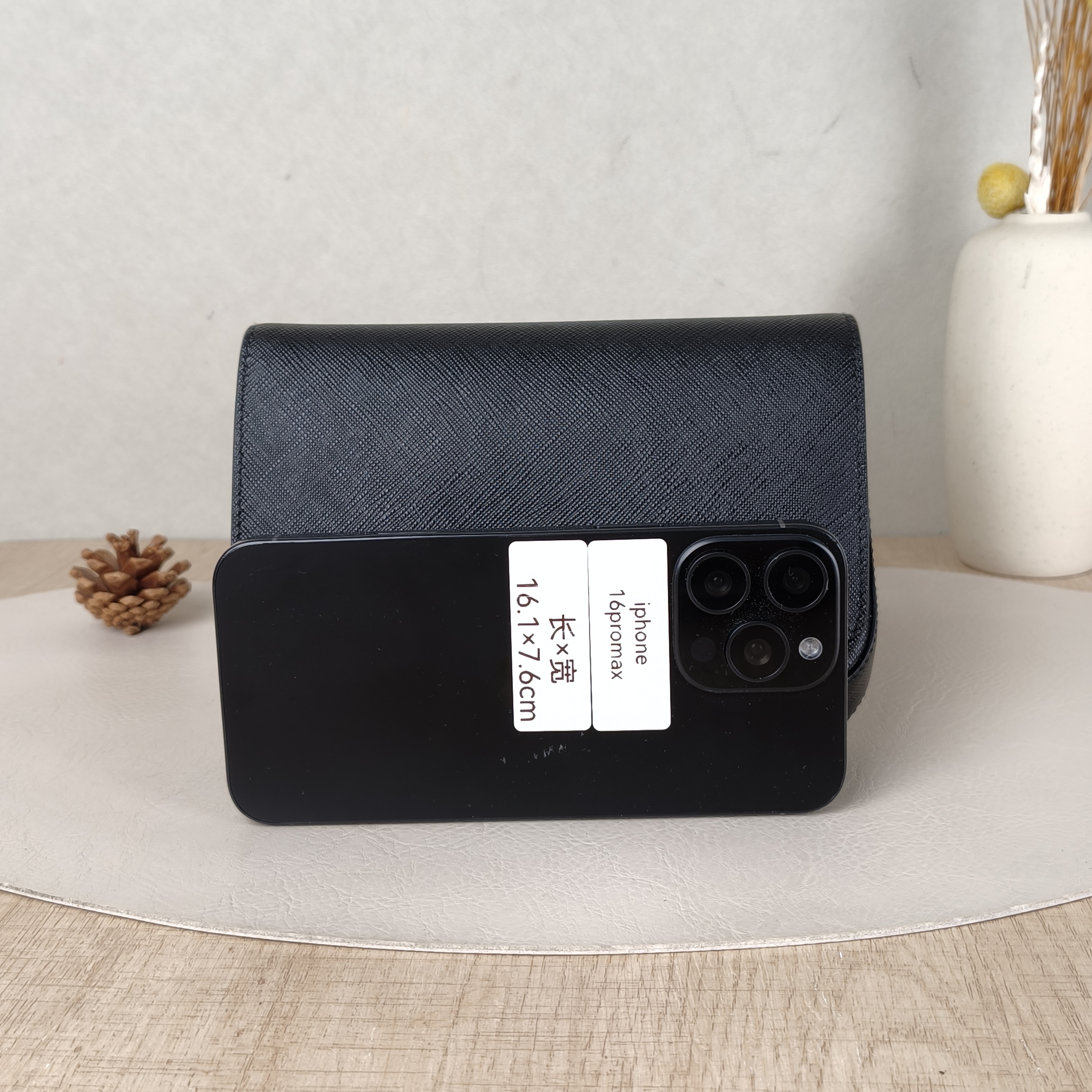 PRADA Crossbody Bag Saffiano Travel Crossbody Bag Black Calfskin 18 × 3 × 12 cm — cover view 3 of 5