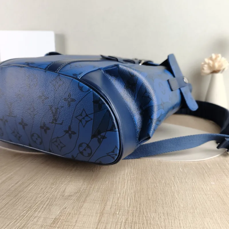 Louis Vuitton Backpack Christophe Backpack Blue PVC 33 × 12 × 44 cm — detail view 5 of 12