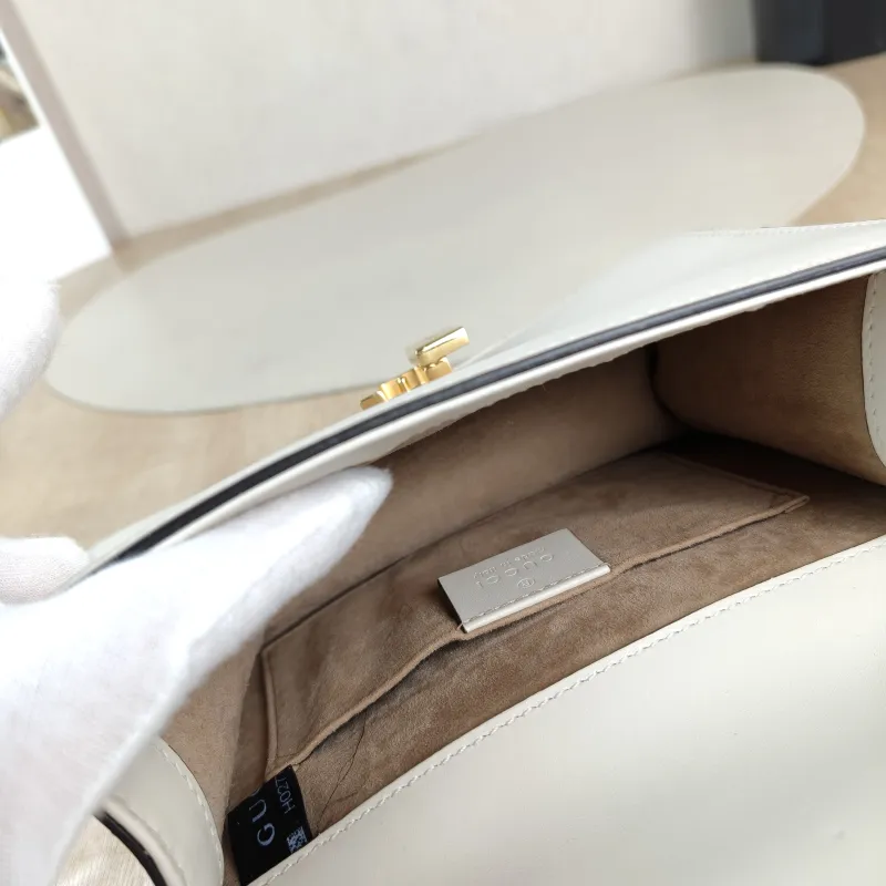 GUCCI Shoulder Bag Sylvie Shoulder Strap Edition White CC alfskin Mini 19 × 8 × 14 cm — detail view 9 of 13