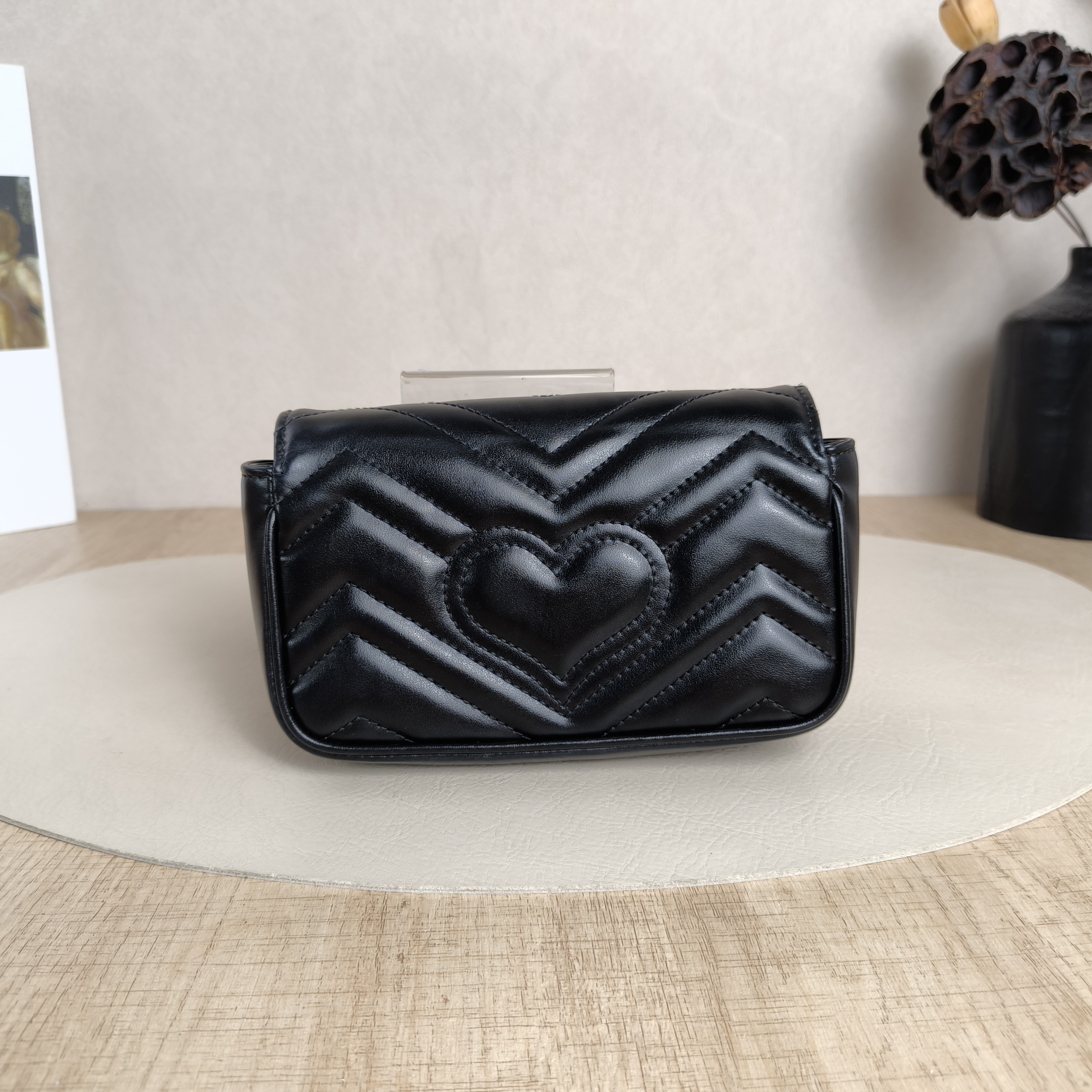 GUCCI Crossbody Bag GG Marmont Mini Marmont Mini Black Calfskinmini16.5 × 4.5 × 9.5 cm — cover view 5 of 5