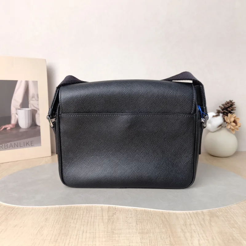PRADA Shoulder Bag Soft Lux Messenger Bag Black Calfskin One Size 24 × 6 × 18 cm — cover view 5 of 5