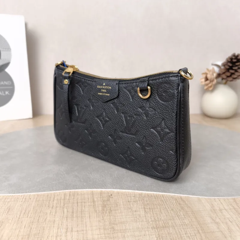 Louis Vuitton Crossbody Bag EASY POUCH ON STRAP Black Monogram Empreinte Embossed Calfskin Mini 19 × 3 × 11.5 cm — cover view 5 of 6