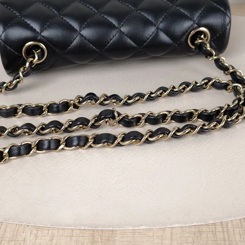 Chanel Crossbody Bag Classic Flap Large Mini CF Mini Black SL ambskin mini 20 × 6 × 12 cm — detail view 3 of 12
