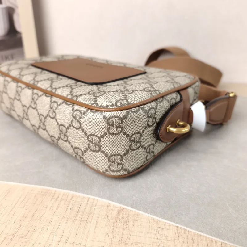 GUCCI Crossbody Bag Camera Bag Brown PVC Small 22.5 × 5.5 × 14 cm — detail view 6 of 10