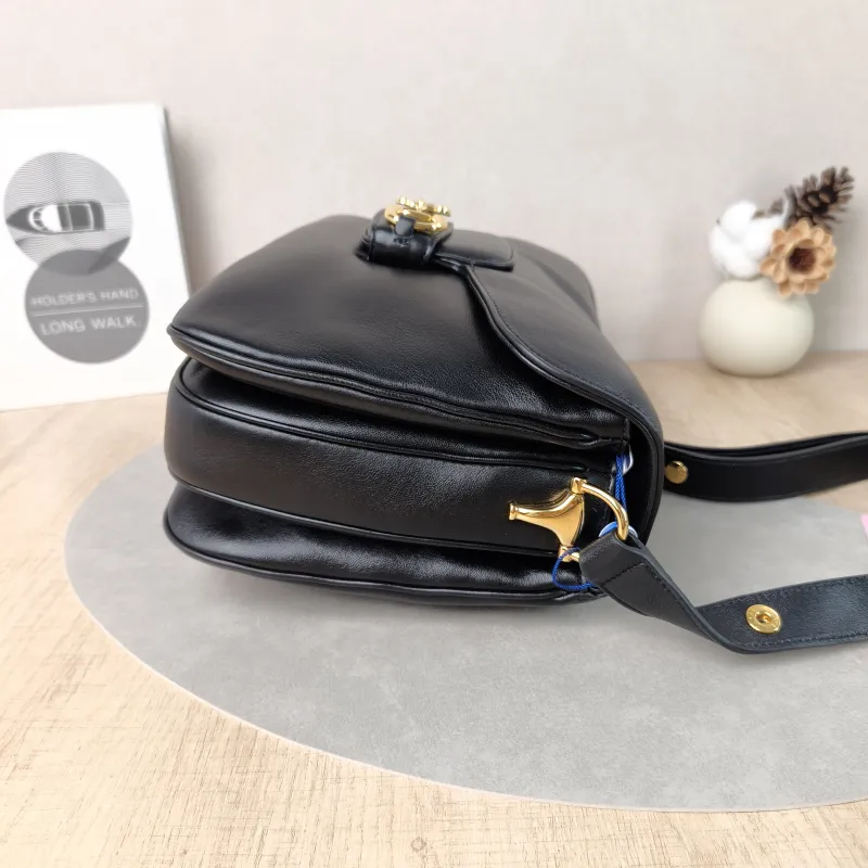 GUCCI Crossbody Bag Horsebit 1955 Horsebit Edition Medium Black Lambskin Medium 30 × 11 × 20.5 cm — detail view 12 of 14