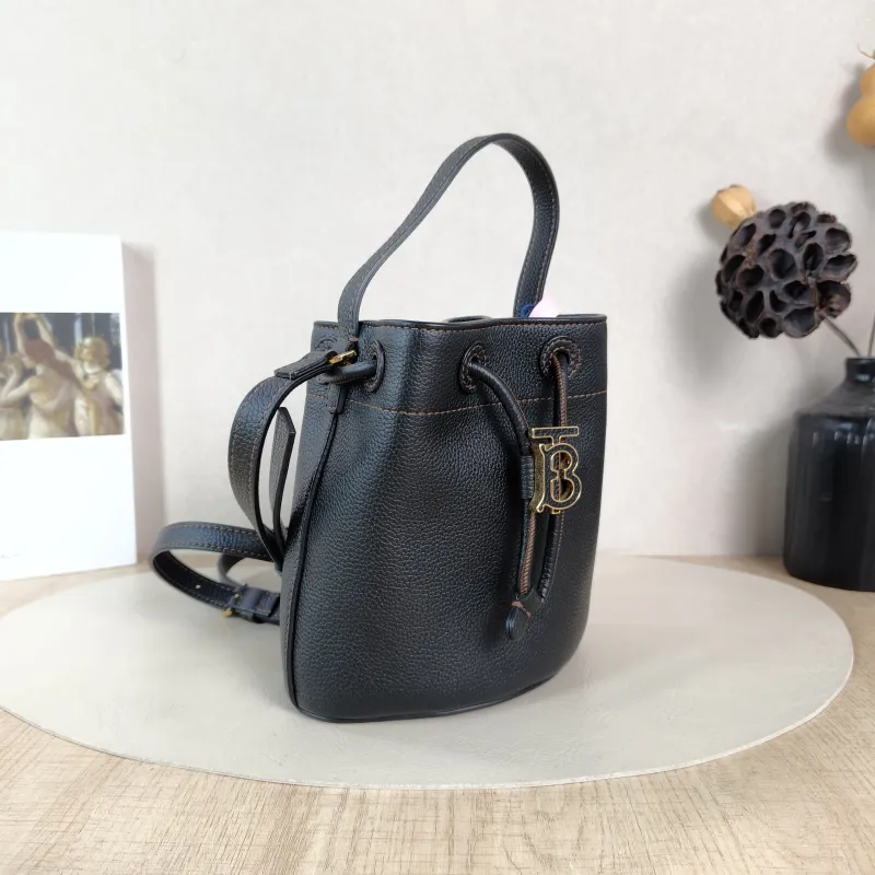 BURBERRY Crossbody Bag Bucket Bag Black Calfskin One Size 17 × 11 × 17 cm — cover view 2 of 5