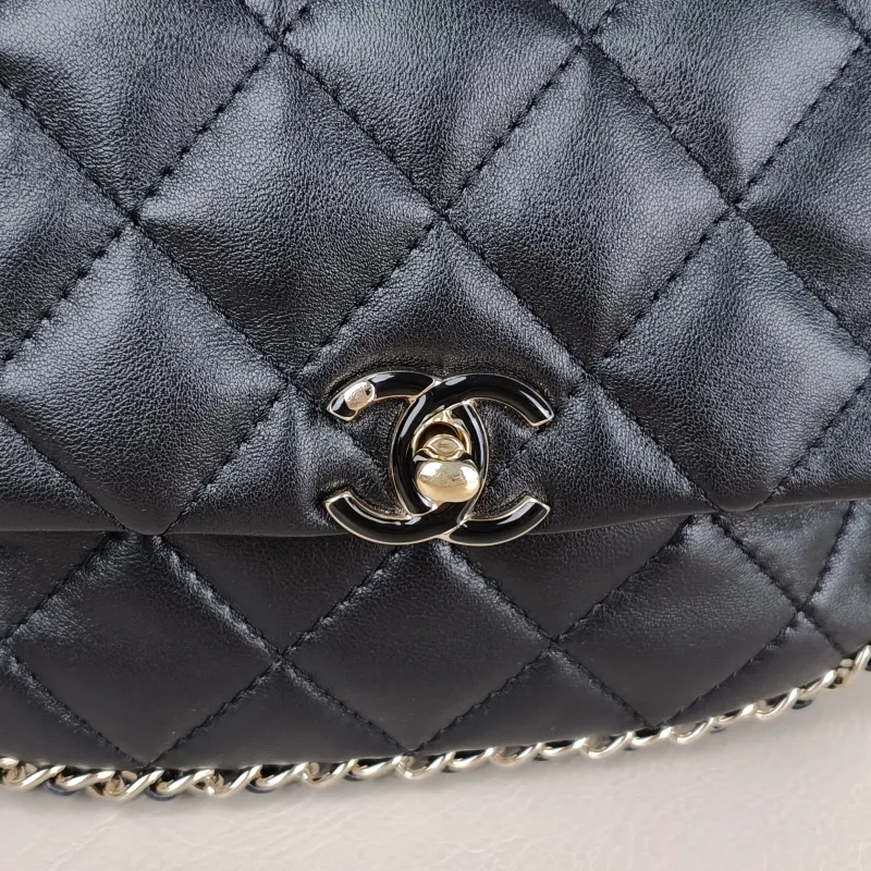 Chanel Backpack logo Backpack Black Lambskin 19 × 6 × 17 cm — detail view 8 of 13