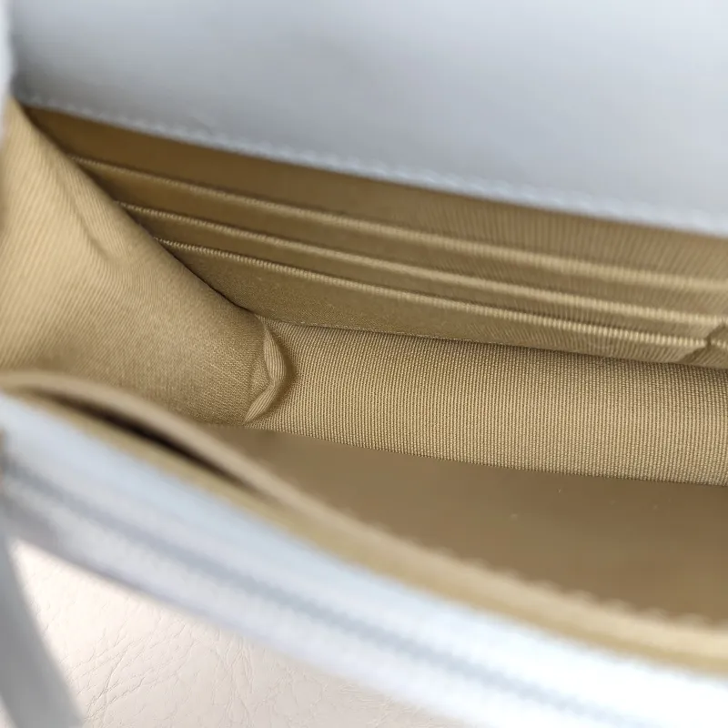 Chanel Crossbody Bag Classic Flap WOC CF WOCWOC Bag Grey Lambskin 19.2 × 3.5 × 12.3 cm Microchip Edition — detail view 11 of 14