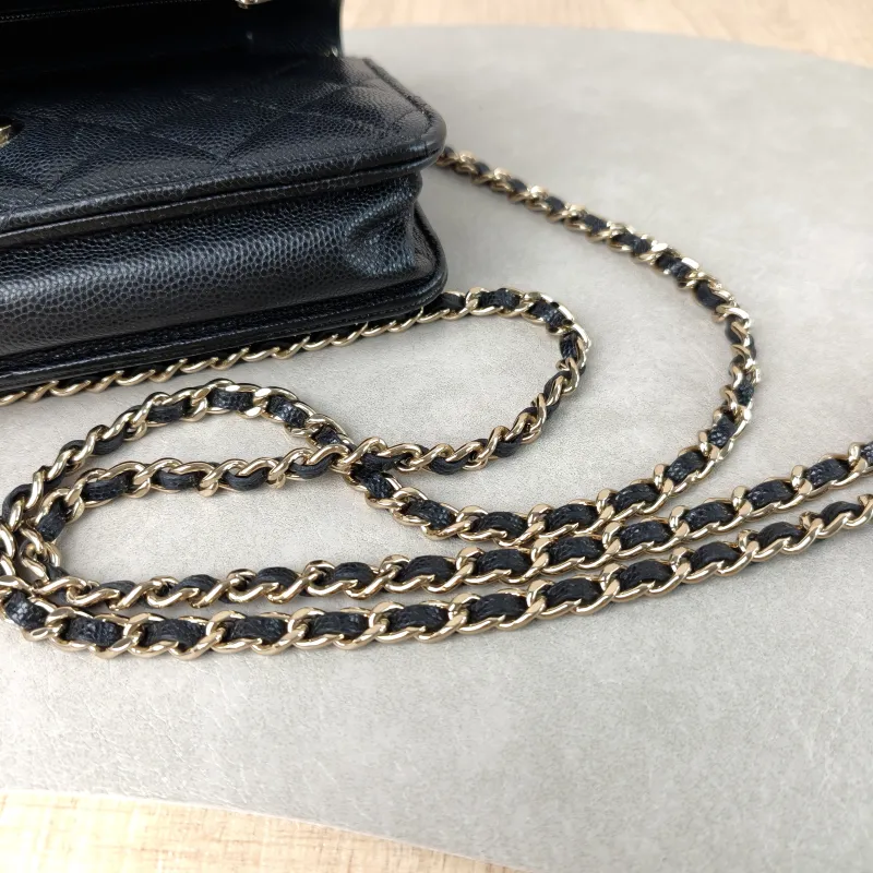 Chanel Crossbody Bag Classic Flap WOC CF WOCWOC Bag Black Grained Calfskin Mini 19.2 × 3.5 × 12.3 cm 29 — detail view 13 of 13