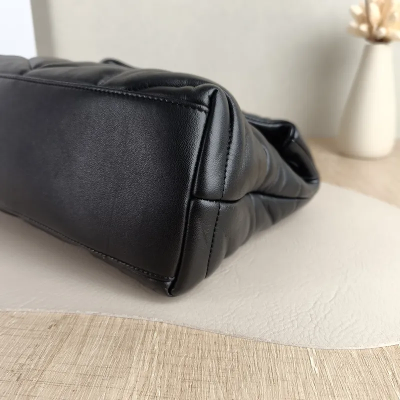 SAINT LAURENT Shoulder Bag PUFFER Black SL ambskin Small 29 × 11 × 17 cm — detail view 2 of 11
