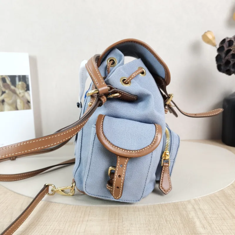 Miumiu Backpack Blue Brown Canvas One Size18 × 11 × 21 cm — detail view 9 of 13
