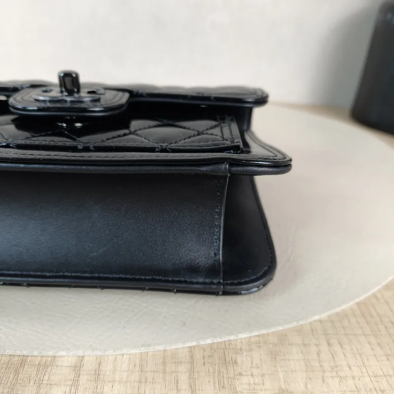 Chanel Crossbody Bag 23s Messenger Bag Black Waxed Leather Mini 19.5 × 6 × 13 cm — detail view 2 of 12