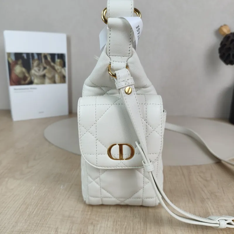 DIOR Crossbody Bag D-Dream White Lambskin Medium 28 × 10 × 16 cm — detail view 1 of 10