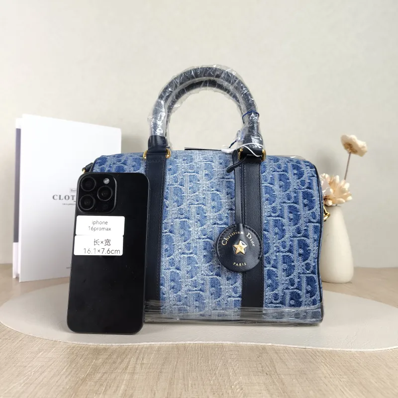 DIOR Top Handle Bag Groove 25 Top Handle Bag Blue Medium 25 × 16 × 19 cm — cover view 5 of 5
