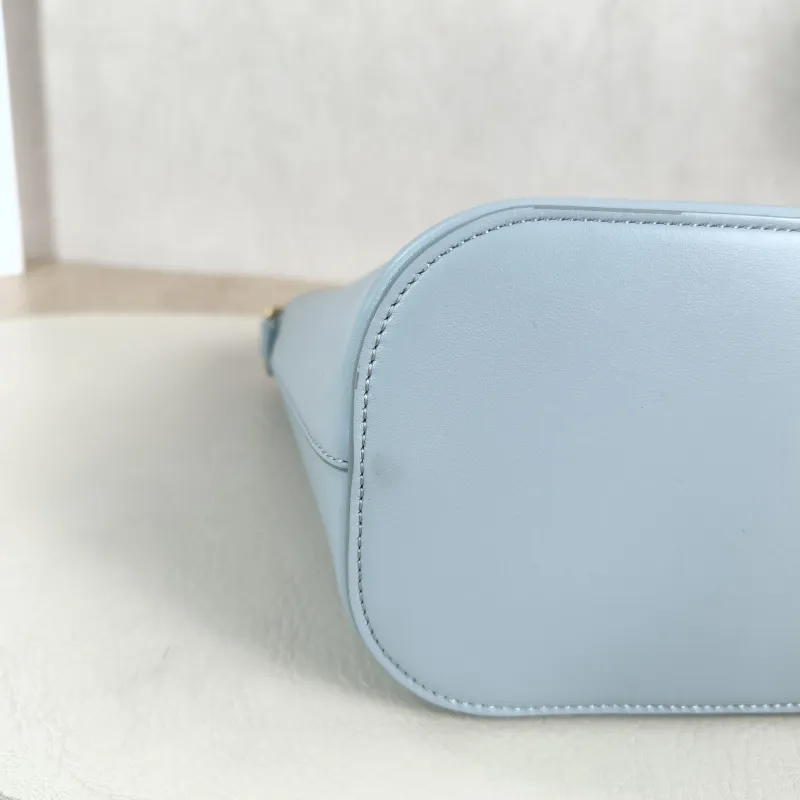CELINE Crossbody Bag Louise Bucket Bag Blue Calfskin Mini 13.5 × 10 × 16 cm — detail view 6 of 13