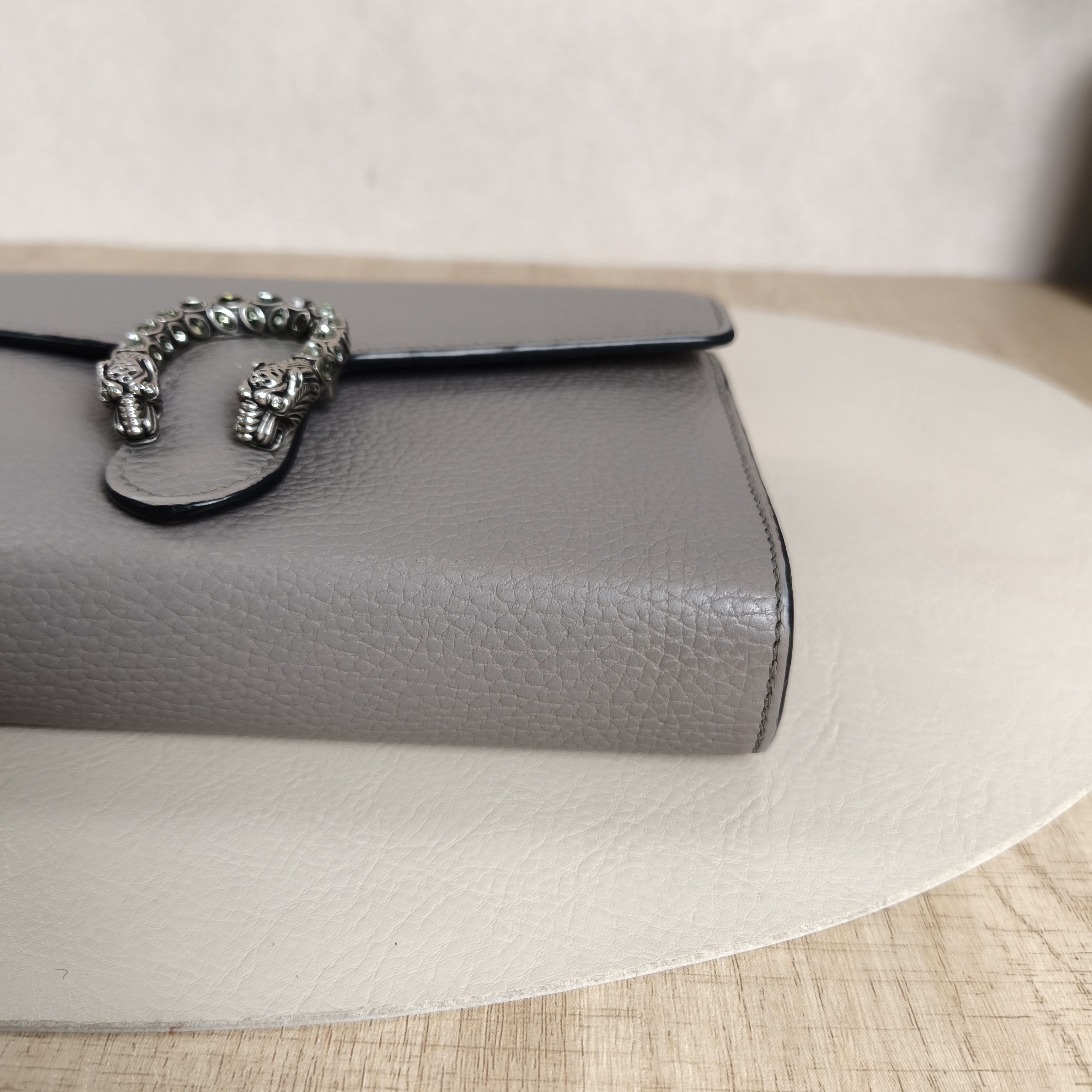 GUCCI Crossbody Bag Dionysus woc Grey Calfskin One Size20 × 5 × 13 cm — cover view 9 of 11