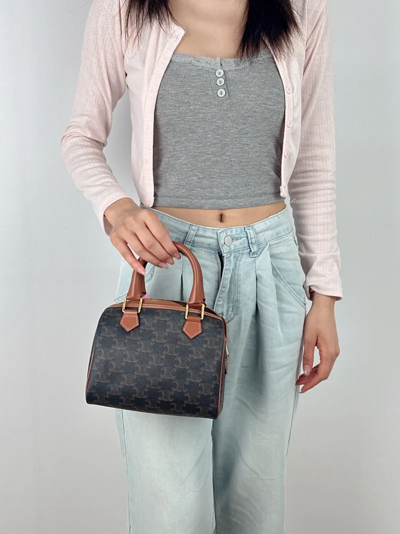 CELINE Crossbody Bag Monogram PVC Small 20 × 10.5 × 15.5 cm — on-model view 3 of 3