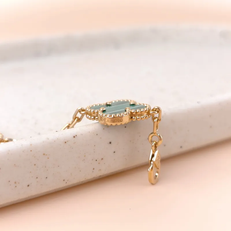 Van Cleef & Arpels Bracelet Alhambra Alhambra Collection Five-Motif Bracelet Malachite18KY ellow Gold Vintage Small1.5 × 1.5 × 19 cm — cover view 3 of 10