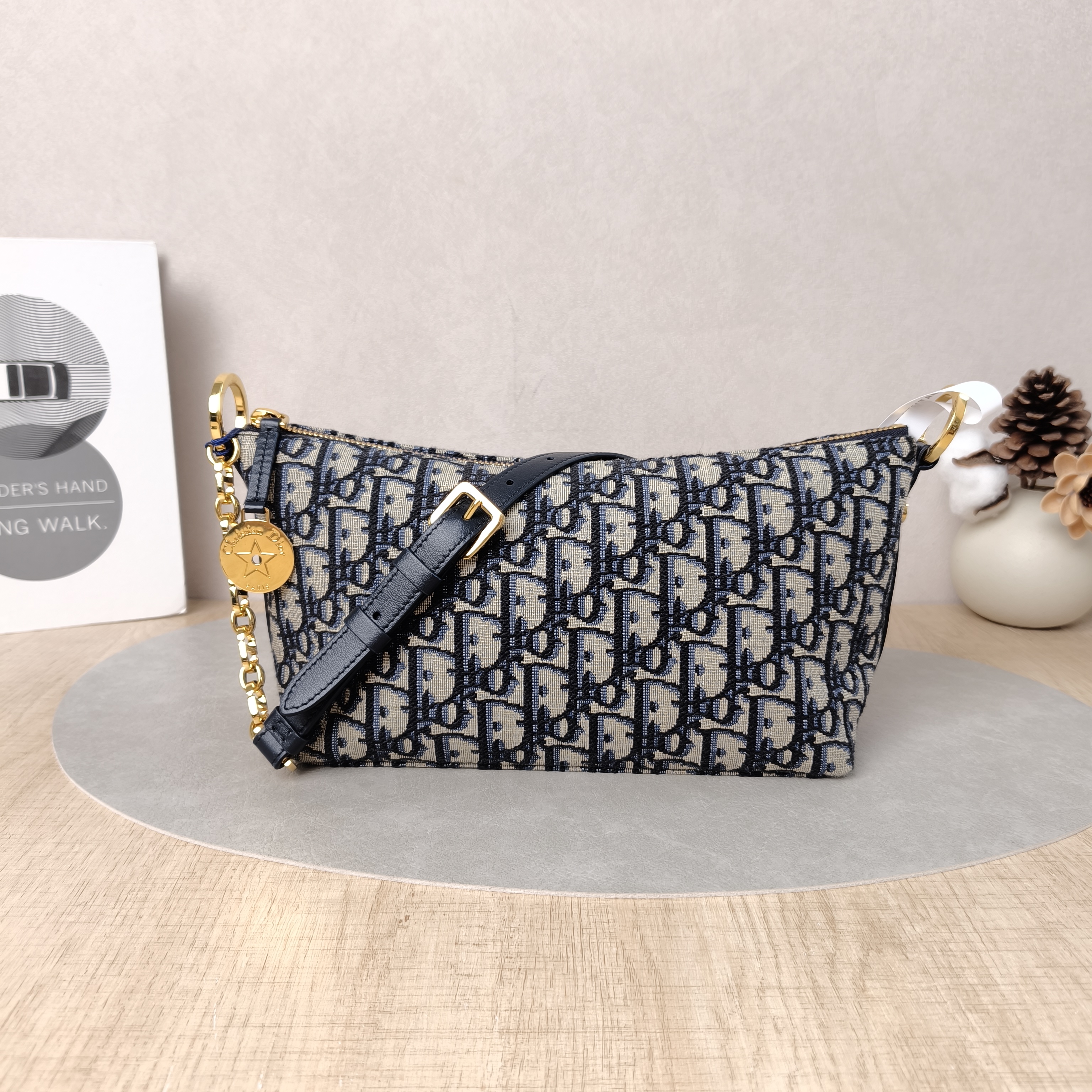 DIOR Shoulder Bag star Hobo Vanity Case Bag Blue Canvas One Size22 × 10 × 14.5 cm