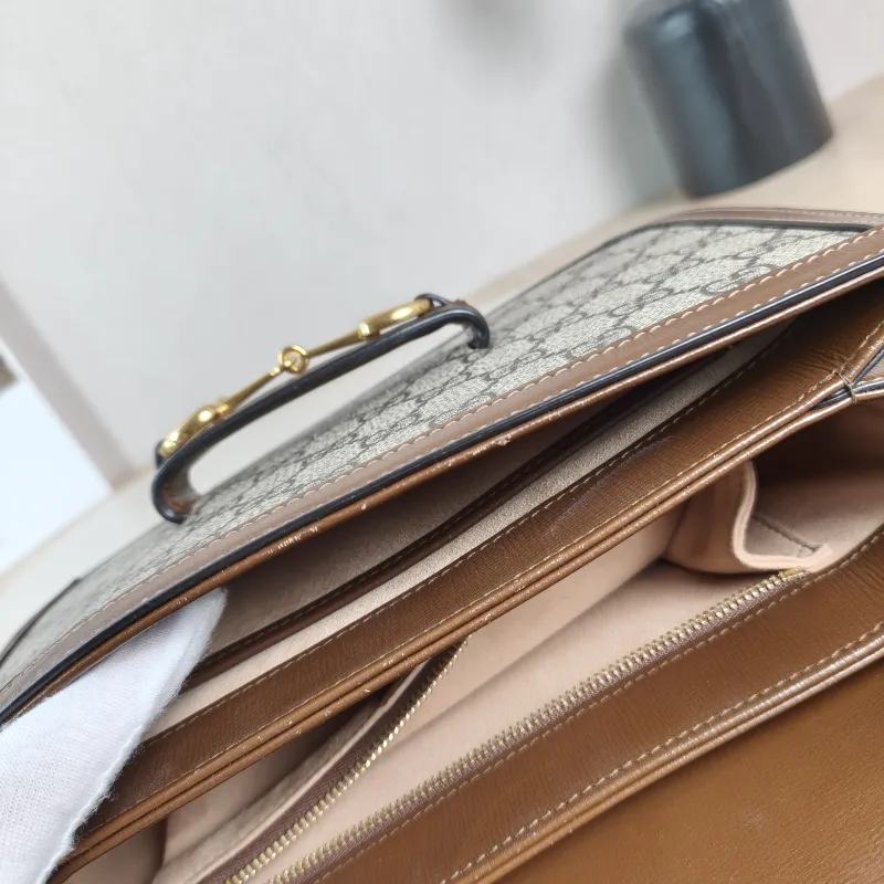 GUCCI Shoulder Bag Horsebit 1955 Horsebit Medium Monogram PVC Medium25 × 8 × 18 cm — detail view 8 of 12