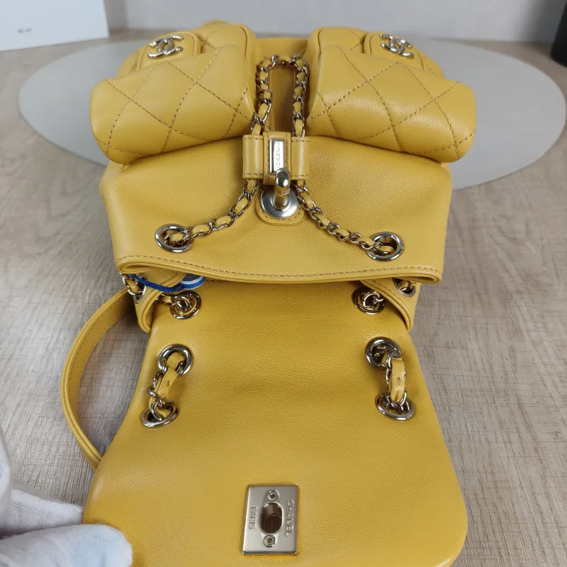 Chanel Backpack Duma Yellow Calfskin Small16.5 × 10 × 17.5 cm — detail view 11 of 12