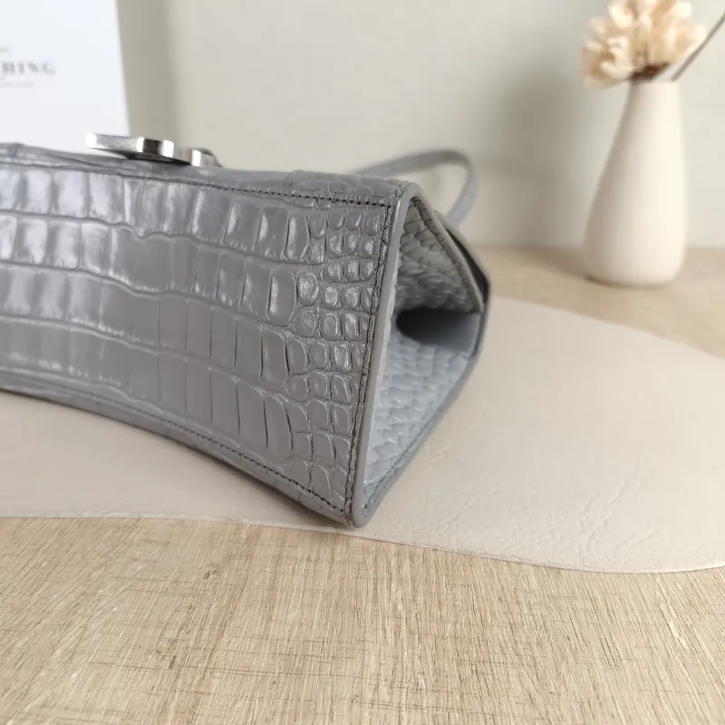 BALENCIAGA Crossbody Bag Hourglass Hourglass Bag Grey Calfskin Small 23 × 10 × 14 cm — detail view 2 of 11