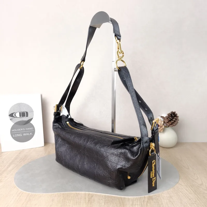 DIOR Shoulder Bag D-Journey Shoulder Bag Hobo Black Calfskin Medium 33 × 15 × 16 cm — cover view 3 of 6