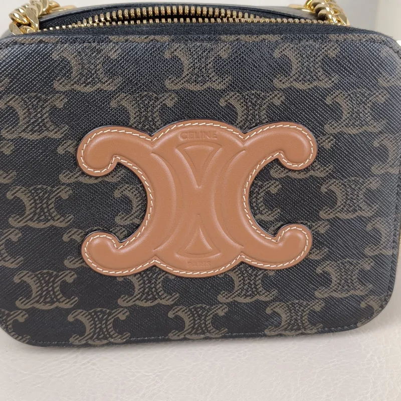CELINE Crossbody Bag Box Triomphe Box Bag Monogram PVC Mini 16 × 7 × 12 cm — detail view 10 of 11
