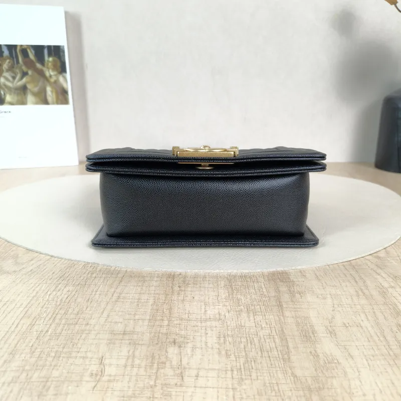 Chanel Crossbody Bag Le Boy​Black Grained Calfskin Small20.5 × 8.5 × 12 cm — cover view 3 of 5