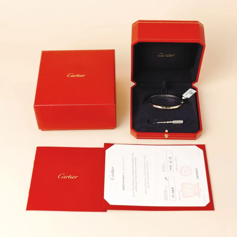 CARTIER Bangle Love Collection Bangle White Gold 18KW hite Gold Small Edition 3.6 ,17 — cover view 7 of 9