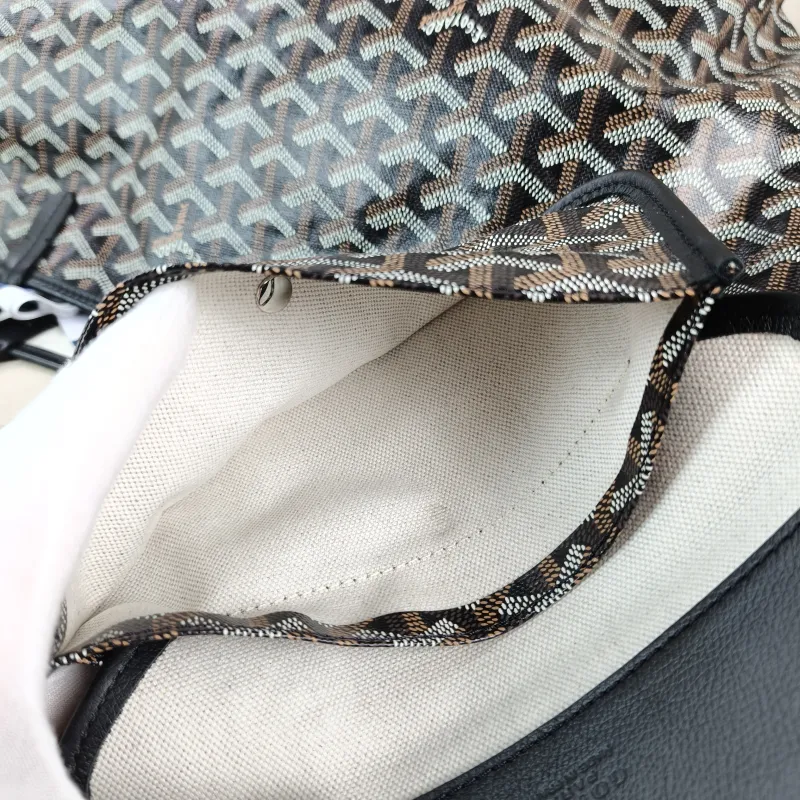GOYARD Shoulder Bag SAINT LOUIS Shopping Tote Black PVC Small 34 × 15 × 28 cm — detail view 7 of 13