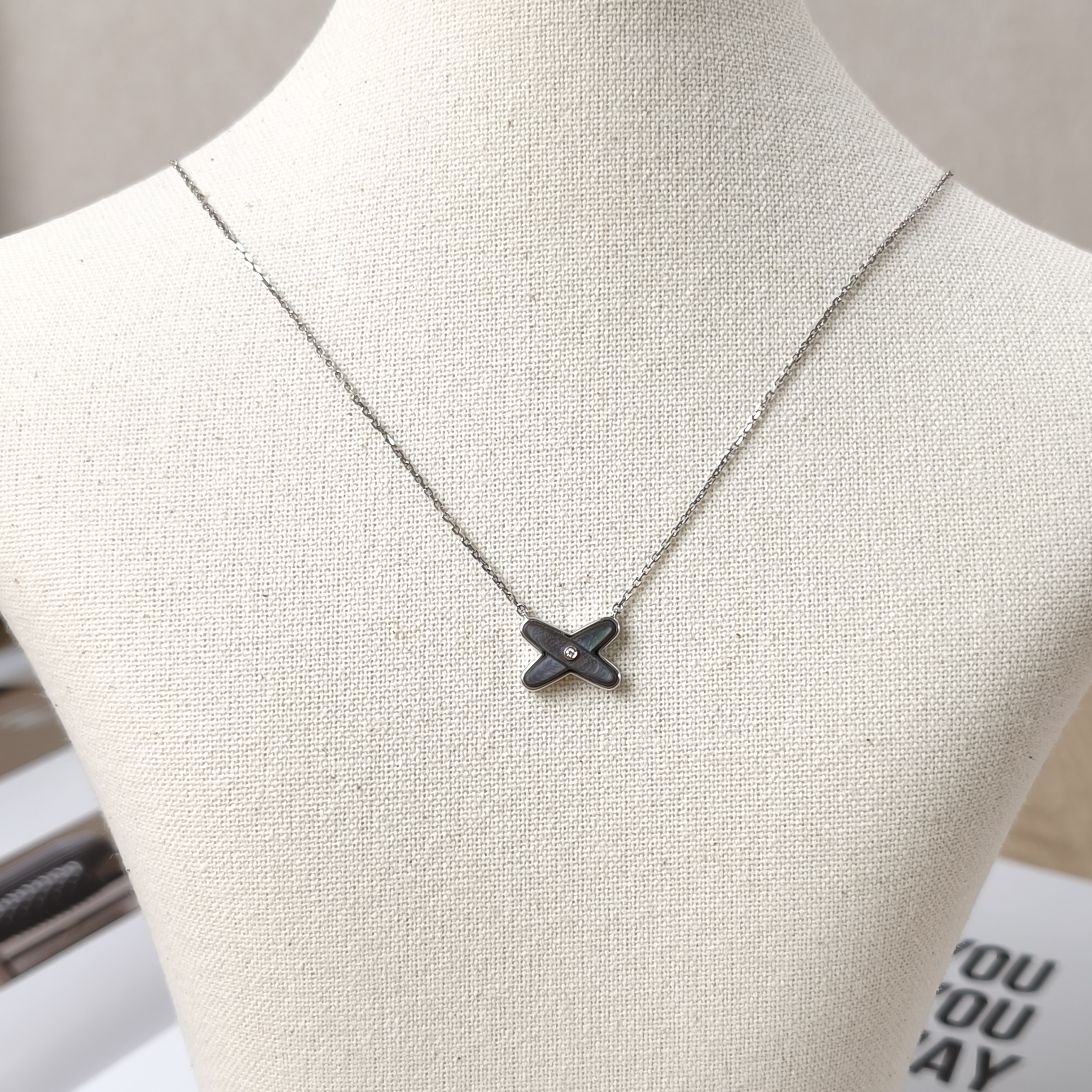 CHAUMET Necklace Jeux de Liens 18KW hite Gold One Size40cm
