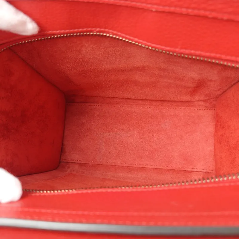 CELINE Crossbody Bag Luggage Nano Red Calfskin Small20 × 8.5 × 19 cm — detail view 4 of 8