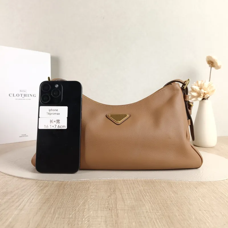 PRADA Shoulder Bag Aimée Brown Calfskin 31 × 9.5 × 18 cm — cover view 2 of 5