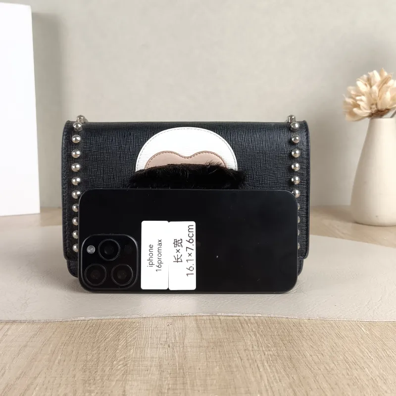 FENDI Crossbody Bag Crossbody Bag Black Calfskin One Size 19 × 4 × 13 cm — cover view 3 of 5
